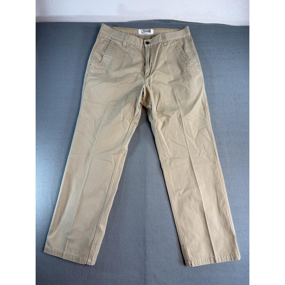 Mountain Khakis Pants Mens 35x32 Beige Relaxed Fit Canvas Khakis Workwear Casual